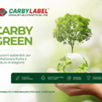 Packaging monomateriale Carby Label® per frutta e verdura estiva con materiali sostenibili.