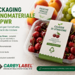 Packaging monomateriale Carby Label® per frutta e verdura estiva con materiali sostenibili.