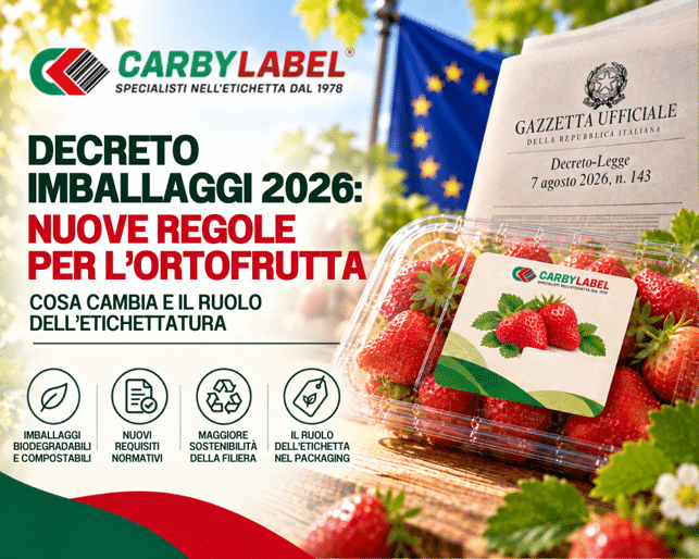 Decreto Imballaggi 2026 e nuove regole sulla compostabilità del packaging ortofrutticolo
